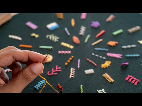 Видео: 50 стежков для вышивания, которые нужно знать: полное руководство для начинающих