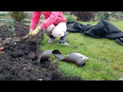 Видео: Укладка бордюрной ленты/накрыла клумбу спанбондом