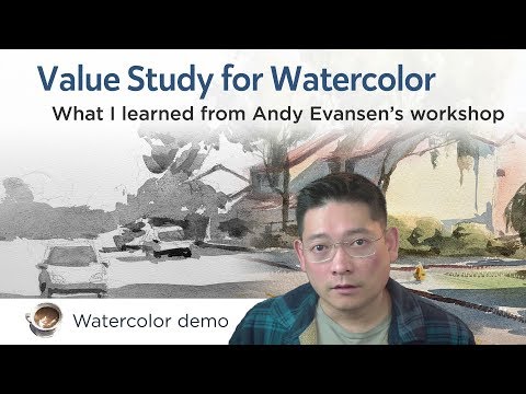 Видео: Исследование ценности акварели — урок от Энди Эвансена