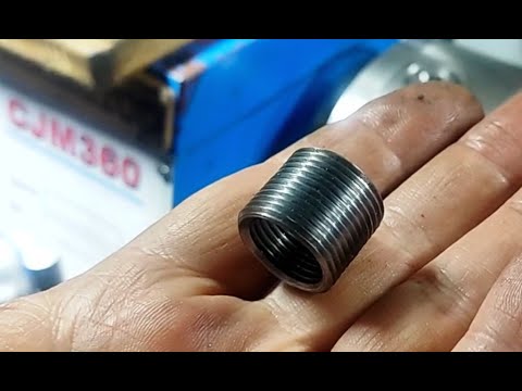 Видео: Ремонтная резьбовая вставка (футорка, гужон) М18х1,5 на М22х1,5 под гидрокомпенсатор .