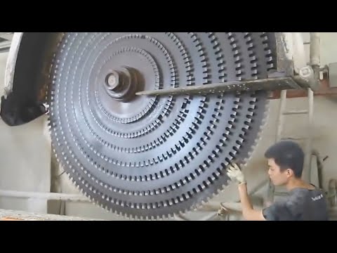 Видео: Удивительная самая быстрая ручная техника раскалывания камня - Современные станки для резки гранита