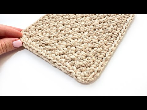 Видео: Самый плотный узор для ковра или как связать дно корзины крючком.  Часть 1