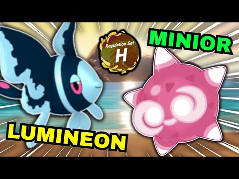 Видео: Миниор и Люминеон! Pokemon VGC Reg H Соревновательный дабл-битва по Wi-Fi