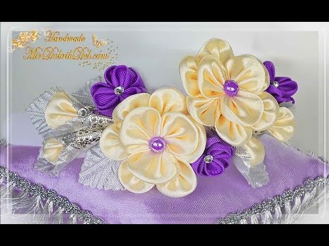 Видео: 🌷ОБОДОК С ЦВЕТАМИ канзаши в стиле шебби шик | DIY Kanzashi Headband🌷
