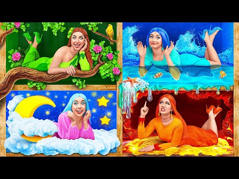 Видео: Девушка Огонь, Вода, Воздух И Земля | Сумасшедший челлендж c 4 Стихиями от Multi DO Challenge