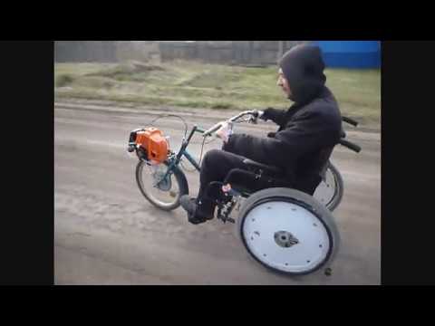 Видео: Самодельный мотопривод к инвалидной коляске 2.