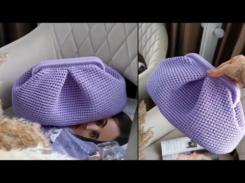 Видео: Модная вязаная крючком сумка с металлическим каркасом
