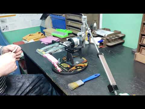 Видео: Заточка ножа из Х12МФ 63HRc брусками ОМК Венёв.