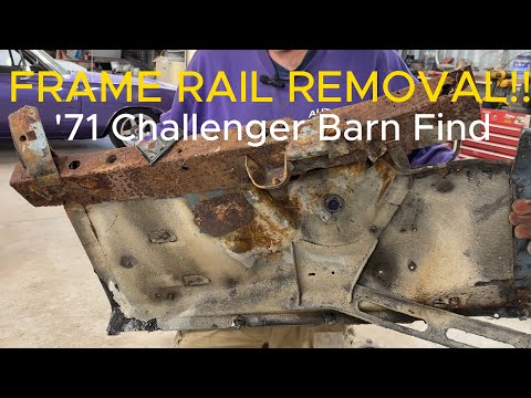 Видео: Снятие правого переднего лонжерона рамы — Dodge Challenger Barn Find Restoration 1971 года