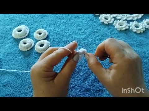 Видео: Пуговица кольцо крючком. Ирландское кружево 