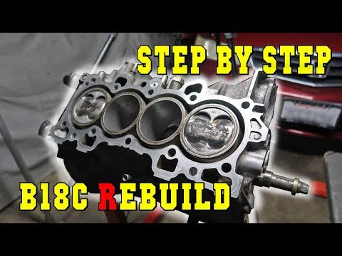 Видео: JDM B18C Type R Short Block REBUILD (полностью вращающийся узел)