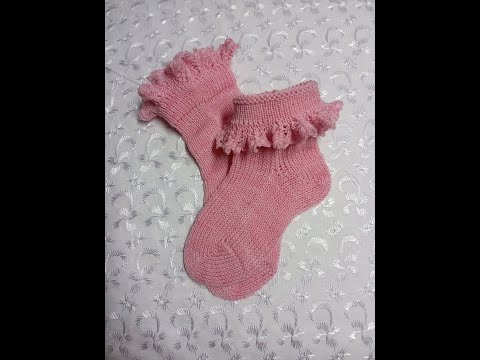 Видео: Носочки - гольфы " Рюшка" на вязальной машине.
