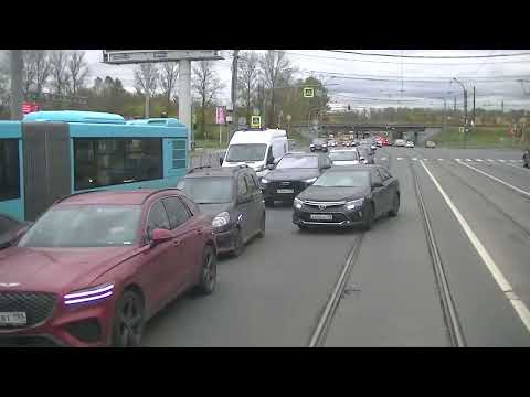 Видео: трамвай Санкт-Петербурга : ЛМ 2008 1418 по 43
