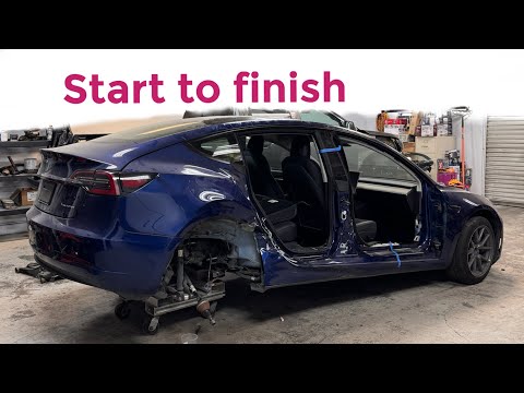 Видео: Восстановление Tesla Model 3 2022 года с аукциона по утилизации в одном видео