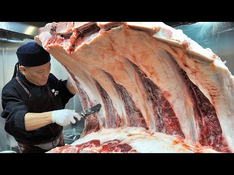 Видео: Безумно качественное корейское барбекю из говядины от мастера-мясника / Корейская еда