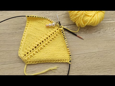 Видео: Ажурная цепь на линии реглана спицами 🔱 Lace Reglan Line pattern