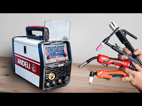 Видео: Мультисварочный аппарат 6в1 (плазменная резка, MIG, MIG PULSE, MIG FLUX, TIG, MMA) ANDELI MCT-416P