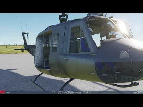 Видео: Отработка авторотации (РСНВ) на вертолете UH 1H Huey DCS World