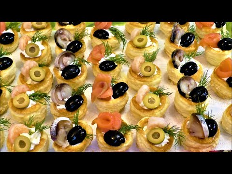 Видео: Потрясающая закуска на 1 укус  для фуршета и праздничного стола! Волованы закусочные.