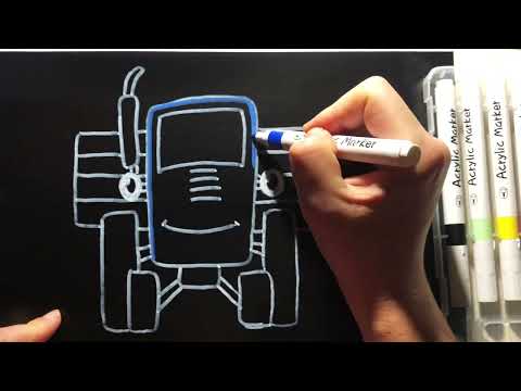 Видео: Как нарисовать Синий Трактор ночью. Сказка для детей. Кто не спит в лесу?