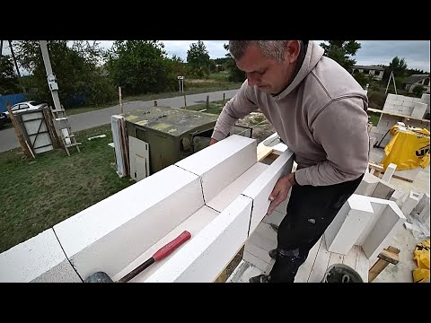 Видео: Реактивная кладка газоблока и идеальное качество. Как такое возможно? Заложили перемычки. 8 Серия