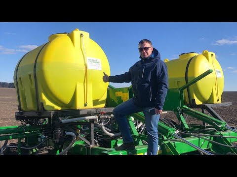 Видео: John Deere 1890 внесение КАС-32 одновременно с посевом.