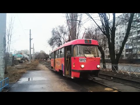 Видео: Tatra T3SU №5812, маршрут 7. Улица Рокоссовского - Жилгородок