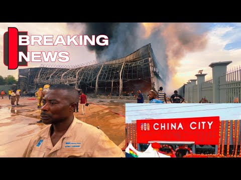 Видео: #смотреть - Чайна-Сити в Сантаси - Кумаси, полностью сожжённый дотла. #печально #вау