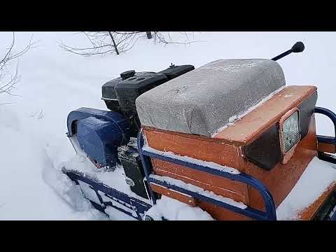 Видео: Мотобуксировщик с двигателем Лифан 15. Проходимость, скорость, расход топлива.