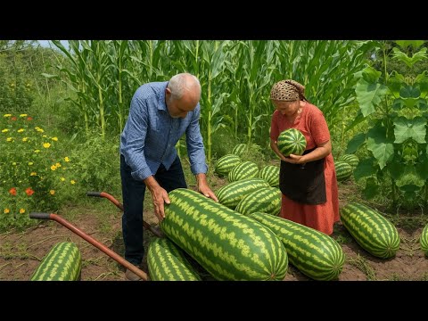 Видео: АЗЕРБАЙДЖАН: Бабушки и дедушки собирают арбузы на Кавказе | 1 час лучшего расслабляющего видео