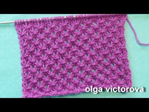 Видео: Ажурная сеточка 418 Узоры спицами