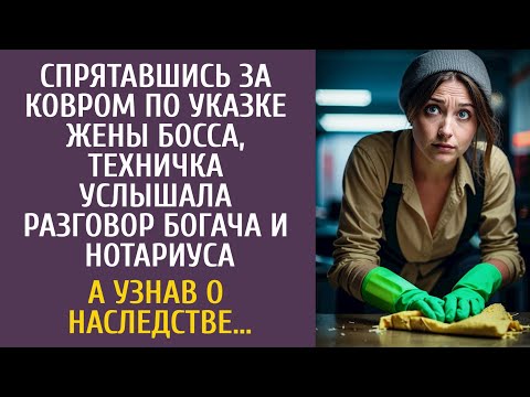 Видео: Сидя за ковром по указке жены босса, техничка подслушала разговор с нотариусом… А узнав о наследстве