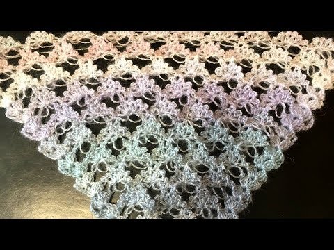 Видео: Красивый узор для шали,бактуса крюком/crochet shawl pattern