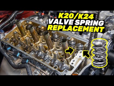 Видео: Как быстро и легко заменить пружины клапанов, тарелки и сальники на двигателе Honda K20 K24