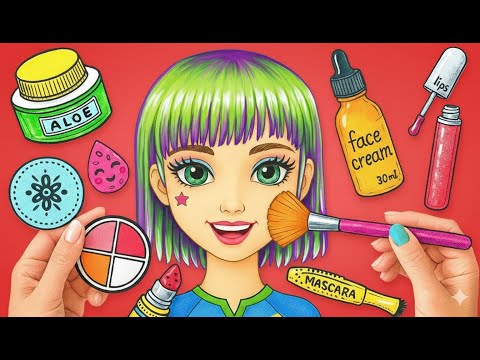 Видео: Творчество и преображение 🎨✂️ | Прическа и макияж для бумажной куклы
