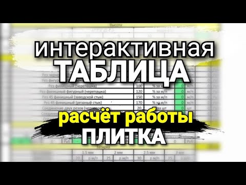 Видео: Теперь считать - ОДНО УДОВОЛЬСТВИЕ. Полная таблица для РАСЧЁТА СТОИМОСТИ РАБОТ по УКЛАДКЕ ПЛИТКИ.