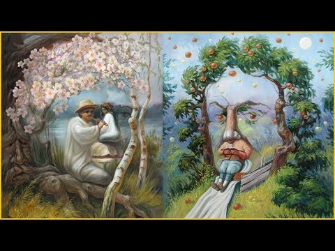 Видео: Картины мастера оптических иллюзий Олега Шупляка!