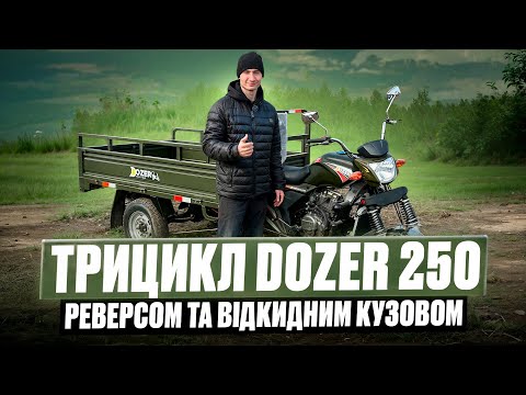 Видео: Трицикл Dozer 250 з реверсом та відкидним кузовом. Тест драйв