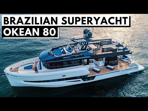 Видео: OKEAN 80 SUPERYACHT Tour Power Моторная яхта с флайбриджем / сафари и чартер