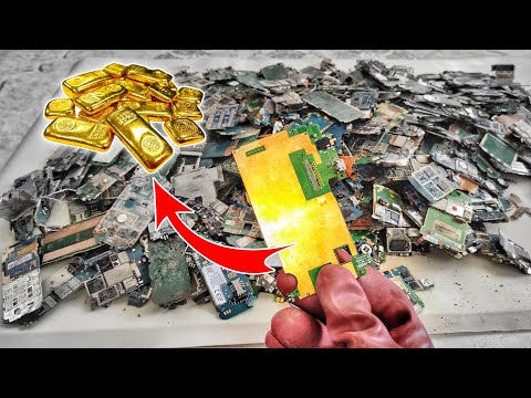 Видео: 6 кг старых печатных плат для мобильных телефонов Золотое восстановление