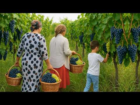 Видео: Сбор винограда и приготовление СТАРИННОГО ВИНОГРАДНОГО десерта с грецкими орехами