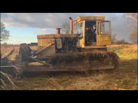 Видео: Бульдозер ЧТЗ Т130 Т 170 расчищаем усадьбу...