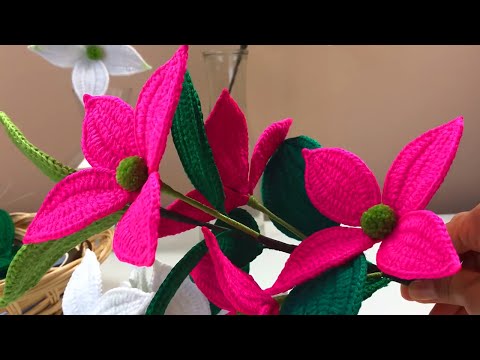 Видео: Вязание крючком цветок кизила