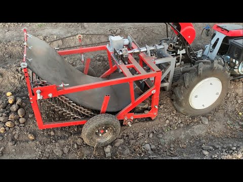 Видео: АКТИВНЫЙ НОЖ на самодельной транспортерной картофелекопалке для мотоблока.