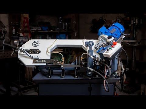 Видео: Ленточная пила по металлу собранная по чертежам. Отзыв клиента.