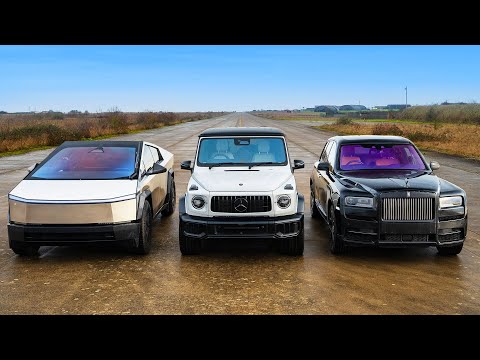 Видео: Кто победит в заезде: Rolls Cullinan или Cybertruck или же НОВЫЙ AMG G63?