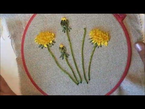 Видео: Одуванчик вышитый лентами (часть 1) / Dandelion embroidered with ribbons (part 1)