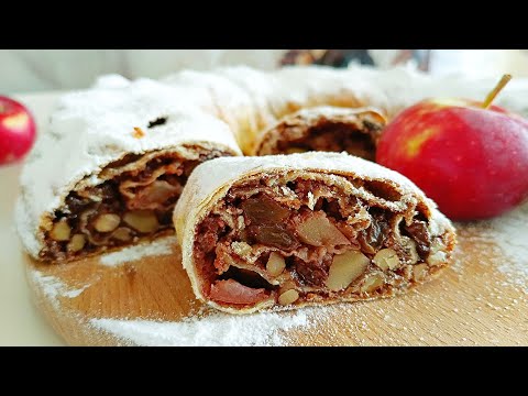 Видео: Штрудель с Яблоками и корицей. Рецепт Венского Штруделя.