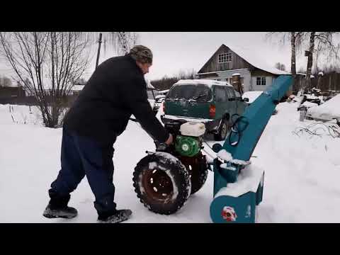 Видео: снегоуборочная приставка к мотоблоку