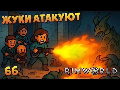 Видео: Жуки атакуют! - #66 Прохождение  Rimworld Odyssey + все DLC
